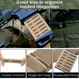 Aolamegs .350 Legend Magazine Marking Bands 6 Pack (Khaki-Black)