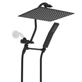 HIBBENT All Metal High Pressure Rainfall 10 Inch Shower Head/Handheld Showerhead Combo - Oil Rubbed Bronze