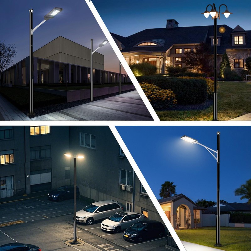 10Ft Tall Street Light Pole - Outdoor Metal Split Heavy
