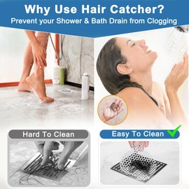 INVIHUG,25 Pack, Disposable Shower Drain Hair Catcher Mesh Stickers,Disposable Hair Drain Catcher. (White) | INVIHUG