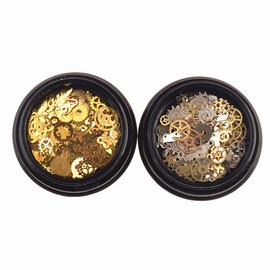 Ankexin 2 Box Mixed Steampunk Cogs Gear Charm Resin Fill Acssories Craft Charm for Resin Casting Jeelry Resin Making Projects