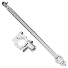 Angoily Flag Pole for Motorcycle, Adjustable Telescopic Flagpole, Handlebar Flagpole, Mounting Bracket, Bicycle Handlebar Flag Pole for Cyclists, Road Bike, Mountain Bike, Dirt Bike, Silver
