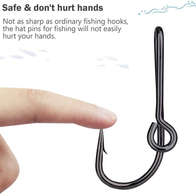 THKFISH Fishing Hooks Hat Pins for Fishing Hat Hook Clip