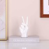 White Peace Sign Decor Creative Hand Sculpture Cool Desk Decor