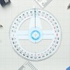 Gadpiparty 6pcs Clear Plastic Protractor Ruler with Rotating Indicator for