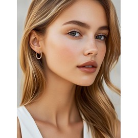 Big Rose Gold Hoop Earrings for Women Dainty Plain Silver Drop Ear Charms Solid Comfortable Accessories for Female