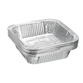 sourcing map 10pcs Aluminum Foil Pie Pan 6.3" Square Disposable Non-Stick Baking Pans for Pies Quiches Tarts Baking Cooking Reheating Parties, Silver