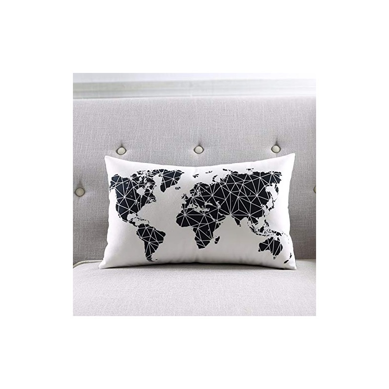 Modern Homes Black and White Throw Pillow Covers 16x16 inches;