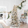 eUty 7.5FT Pre-Lit Flocked Christmas Tree Artificial Snowfall Christmas Fir