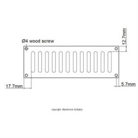 229 x 76mm Plain Slotted Air Vent - Heavy Duty Polished Brass - Door & Wall Ventilation | Indoor Ventilation Wall Plate - Airing Cupboard Boiler Room