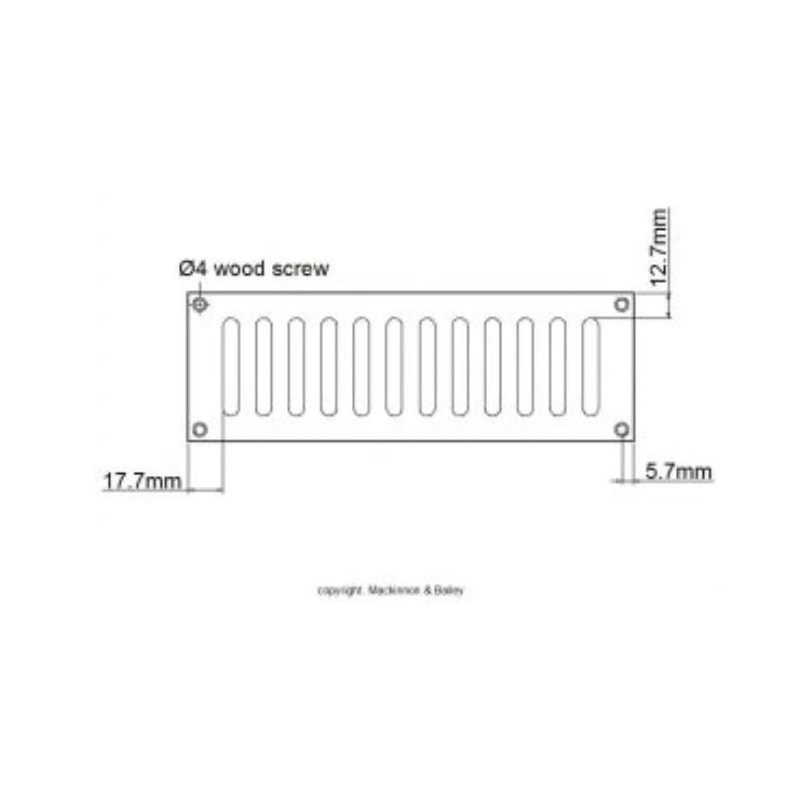 229 x 76mm Plain Slotted Air Vent - Heavy Duty
