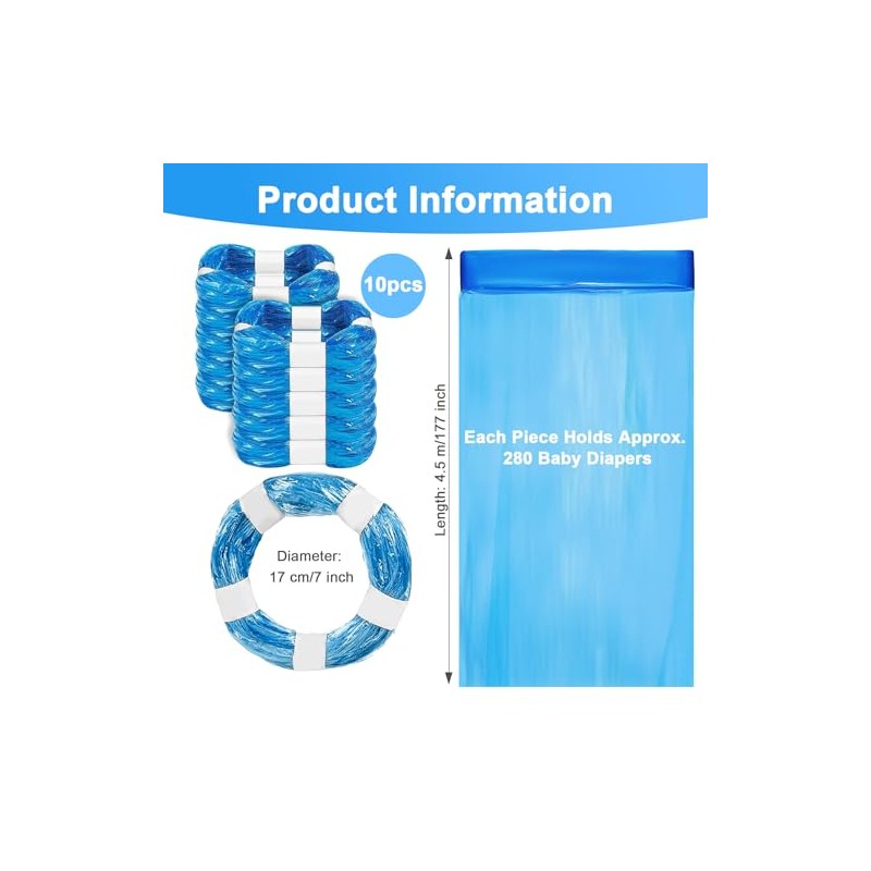 Pack of 10 Nappy Eater Refill Bags Compatible with Foppapedretti