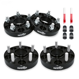 LUJIANI 4 Pack 5x114.3mm Wheel Spacers for 1998-2024 RAV4 Sienna Camry, 1" Thick Forged Hubcentric Tire Spacer, M12x1.5 Thread Studs & 60.1mm Centric Bore, 5x4.5 Hub Centric Wheel Adapters