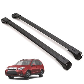 Erkul Roof Rack Cross Bars for Subaru Forester 2019-2024 & 2014-2019 | Aluminum Crossbars with Anti Theft Lock for Rooftop | Compatible with Raised Rails - Black