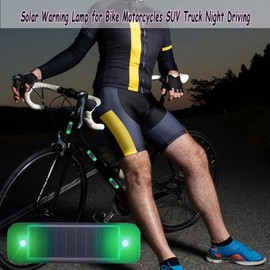 2Pack Solar Warning Lamp,WONFAST Waterproof Mini LED Solar Car Flashing Alarm Safety Lamp Bar Emergency Security Strobe Light for Bike Motorcycles SUV Truck Vehicle Night Driving (Green)