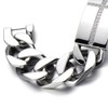 COOLSTEELANDBEYOND Mens Large Stainless Steel Cross Identity Curb Chain Bracelet