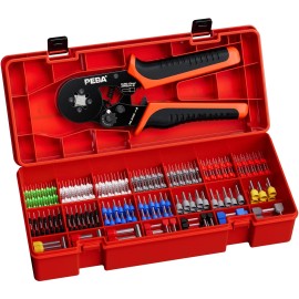PEBA Ferrule Crimping Tool Kit Self-Adjusting Square Crimp Pliers for AWG 24-
