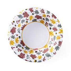 Glad Everyday Disposable Paper Bowls with Falling Foliage Design | Cut-Proof, Microwaveable Paper Bowl, Autumn Themed for Everyday Use | 16 Ounces, 64 Count - 4 Pack