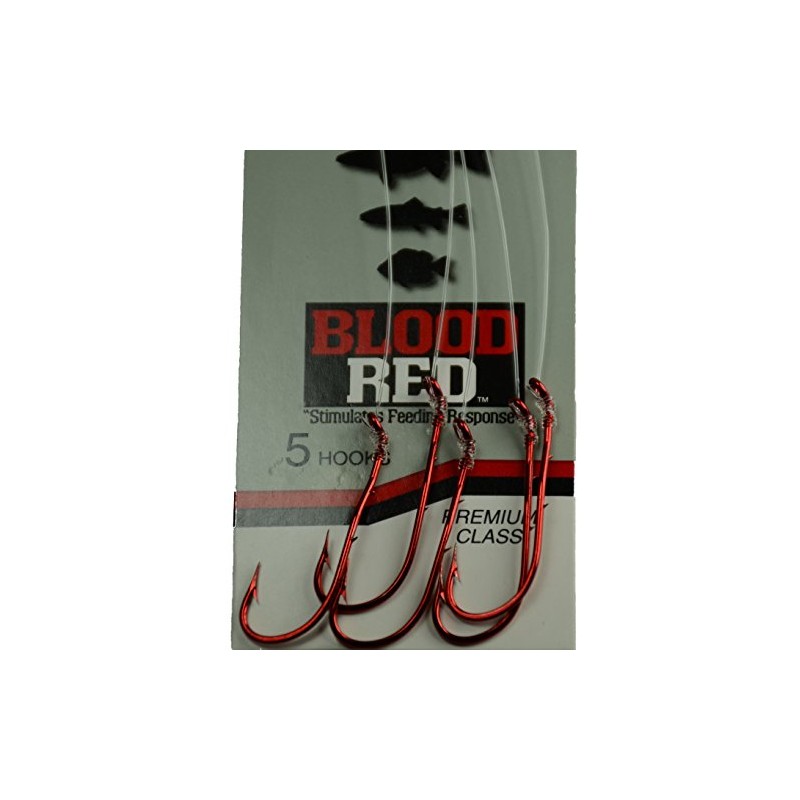 Tru Turn Snelled Baitholder Hook (Bleeding Red, 2)