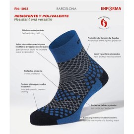 Enforma® Barcelona Model – Compressive Running Socks for Men and Women – Anti-Blister, Trail Running and Sport – Resistant Breathable, blue, L-XL
