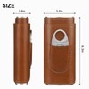 3-Finger Leather Cigar Case with Cutter Cedar Wood Lined Cigar