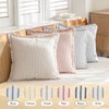 YEENAASY Striped Farmhouse Throw Pillow Covers 18X18 Set of 2