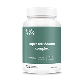 HEAL  CO. Super Mushroom Complex 41 500 mg  Energía, Enfoque Mental e Inmunidad, 120 Cápsulas Vegetarianas                                            