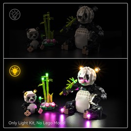 Kyglaring LED Lighting Kit for Leg0 Wild Animals Panda Family Model Set, Compatible with Leg0 31165 (leg0 Sets Not Included)