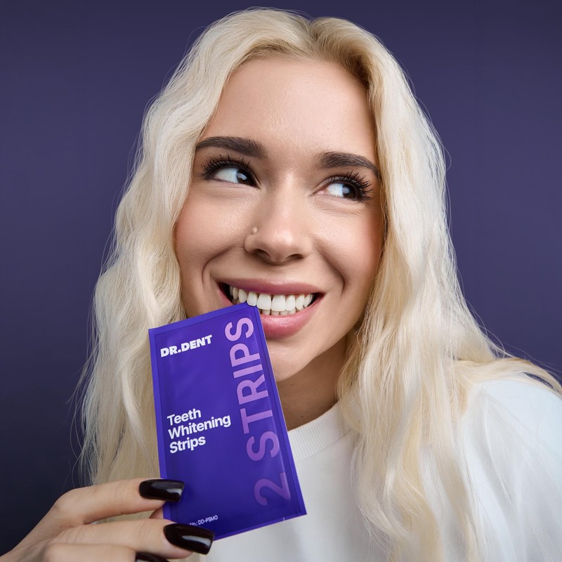 DRDENT Purple Teeth Whitening Strips - 21 Uses - Gentle