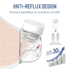 Tragbare elektrische Milchpumpe, 3 Modi und 9 Stufen, elektrische Baby-Milchpumpe mit LCD-Display, leise und schmerzlos, 10 kostenlose Milchbeutel (Weiß, 1)