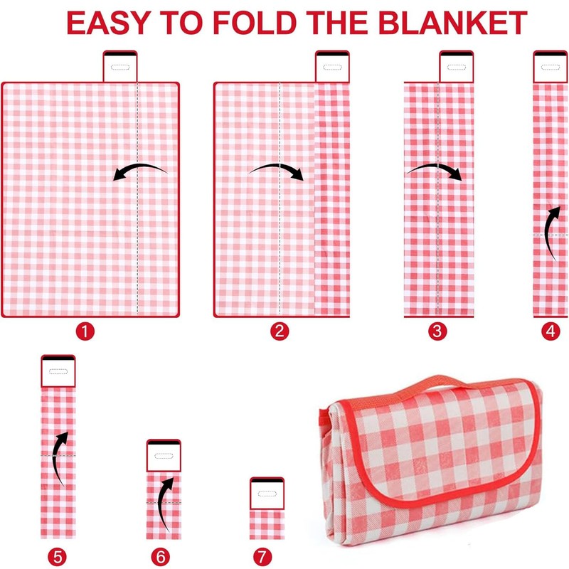 WADY Picnic Blanket Waterproof Foldable in Large 80x60in and Extra