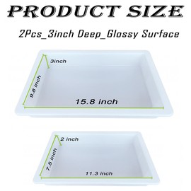 Large Epoxy Mold 15.8 * 9.8 * 3 inch and 11.3 * 7.5 * 2 inch, Cutting Board Molds for Epoxy Resin, Large Reusable Resin Mold for Coffee Table, River Table, Charcuterie Board, Art Panel