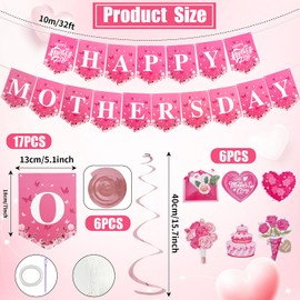 CCINEE Mother's Day Hanging Decorations,Mother's Day Hanging Swirls Banner Party Supplies for Mother's Day