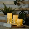 H-BLOSSOM Flickering Flameless Candles Ivory Real Wax Pillar with Embedded