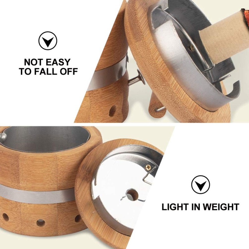 Healifty Moxibustion Box Bamboo Moxa Burner Holder 3- Gear Adjustable