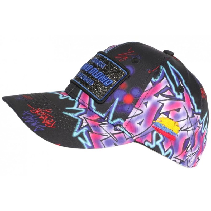 Plata O Lead Blue and Pink Rhinestone Columbia Baseball Cap