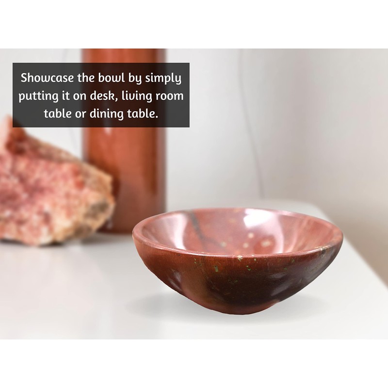 Red Jasper Crystal Bowl - 2" Gem Stone Bowl for
