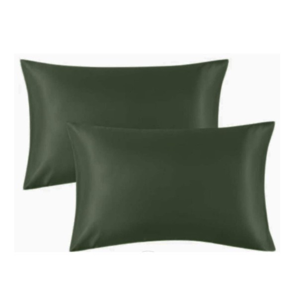 Classic Modal Satin Pillow Covers (Set of 2) Olive Green