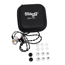 Stagg Professional Quad Driver In Ear Monitors, High Resolution, Sound Isolating, Black