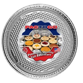 Pactogo 12" Round Aluminum Foil Pizza Pan - Disposable Waffle Bottom Baking Sheets Made in USA (Pack of 12)