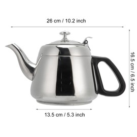 1.5L Stainless Steel Teapot, Large Capacity Tea Kettle with Filter, Suitable for All Decoration Styles, Ready to Serve The Family or Party (2L with Filter)