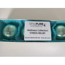 Spa Pure Stress Relief Aromatherapy Shower Steamers Bombs - Shower Bombs with Essential Oils – Unisex Bath Melts - Self Care and Relaxation Shower Steamer - Enjoy Spa at Home - (4 Count)