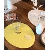 Le&amp;Me [Sisihosi] Le&amp;Me pebble double-sided leather table mat, dark gray