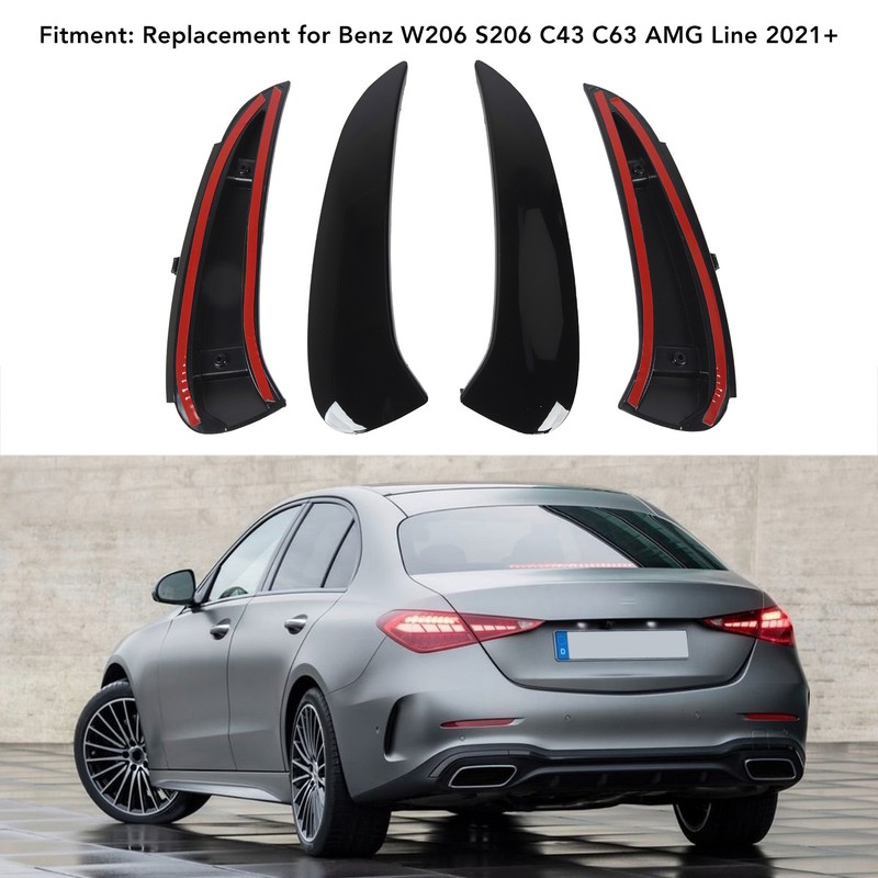 Pair of Rear Bumper Side Vent Spoiler Trim Left Right