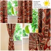 Koudi Aztec Tribal Blackout Curtains Red Brown Geometric Pattern Boho