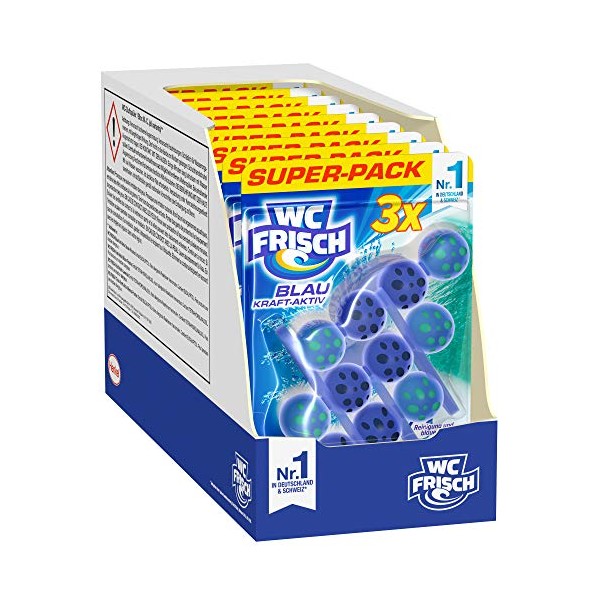 WC Frisch Blau Kraft-Aktiv OzeanFrische, WC-Reiniger und Farbspüler, 9er Pack