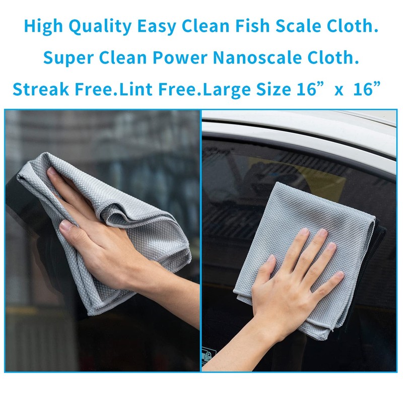 Streak Free Miracle Cleaning Cloths Easy Clean Nanoscale,Fish Scale Microfiber