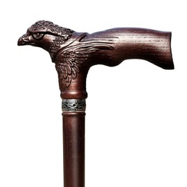 Uoagain Hand Carved Wooden Walking Cane USA Made Eagle Carved Ergonomic Elegant Wood Canes for Men and Women Support up to 400 lbs Provide Stable Canes for Seniors for Daily Use and Gift Giving