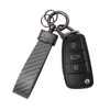 DEKEWEI Carbon Fiber Car Keychain Microfiber Leather Key Chain,Universal Car