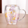 Arefen Gifts for Women Dried Flowers Double Wall Glass Coffee